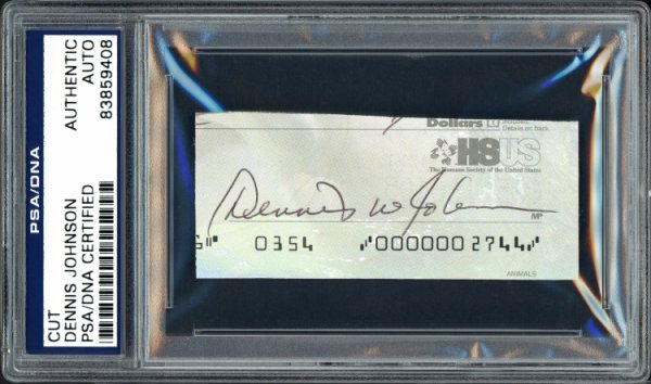 Dennis Johnson Autographed Signed Cut Signature From Check Seattle Sonics PSA/DNA 