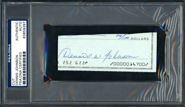 Dennis Johnson Autographed Signed Cut Signature From Check Seattle Sonics PSA/DNA