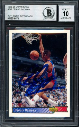 Dennis Rodman Autographed Signed 1993-94 UDA Card #242 Detroit Pistons Auto Grade 10 Beckett Beckett 