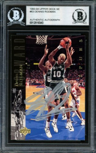 Dennis Rodman Autographed Signed 1993-94 UDA Card #63 San Antonio Spurs Beckett Beckett 