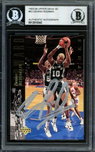 Dennis Rodman Autographed Signed 1993-94 UDA Card #63 San Antonio Spurs Beckett Beckett 