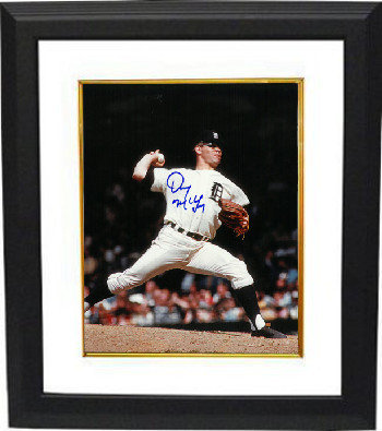 Denny McLain Autographed Signed Detroit Tigers 8x10 Photo Custom Framing (blue sig) 