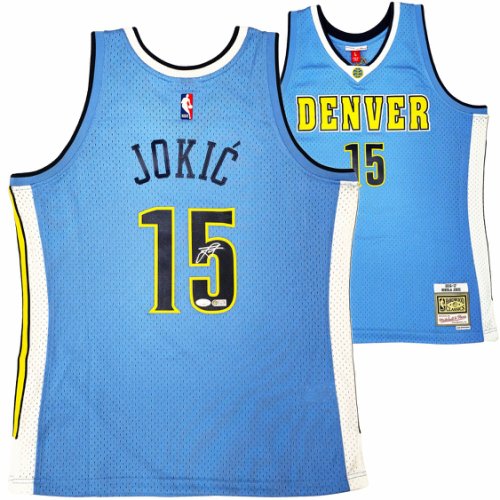Denver Nuggets Nikola Jokic Autographed Signed Blue Authentic Mitchell & Ness 2016 Hwc Swingman Rookie Year Jersey Size L JSA
