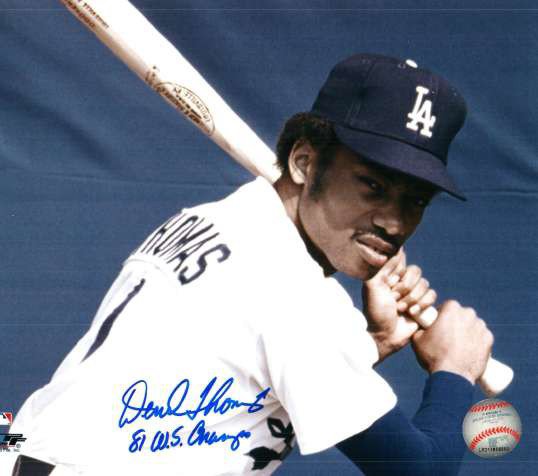 Derrel Thomas Autographed Signed Los Angeles Dodgers Photo - Autographs 