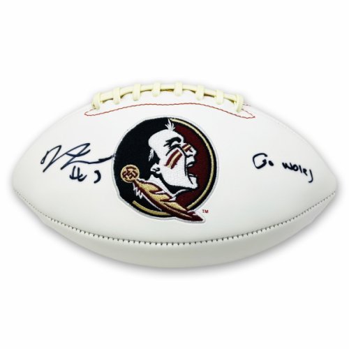Derwin James Autographed Signed FSU White Panel Football W/ "Go Noles" Inscription - PSA/DNA 