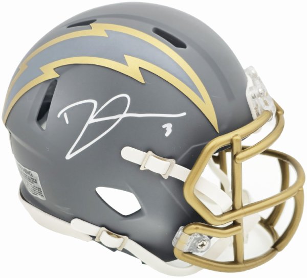 Derwin James Jr. Autographed Signed Los Angeles Chargers Slate Gray Speed Mini Helmet Beckett Beckett Witness #230073 