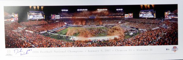 Deshaun Watson Autographed 13X40 Panoramic Photo Clemson Tigers Beckett Beckett