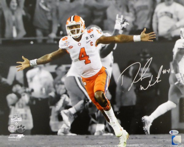 Deshaun Watson Autographed 16X20 Photo Clemson Tigers In Silver Beckett Beckett