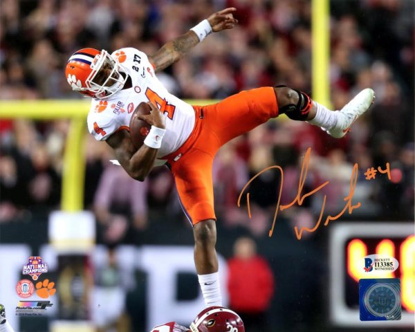 Deshaun Watson Autographed 8X10 Photo Clemson Tigers Beckett Beckett