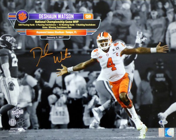 Deshaun Watson Autographed Signed 16X20 Photo Clemson Tigers Beckett Beckett 