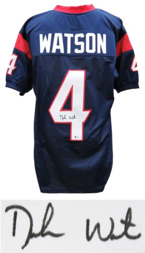 Deshaun Watson Autographed Signed Navy Custom Football Jersey (Beckett) 