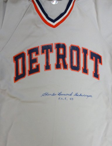 Detroit Tigers Charles "Charlie" Leonard Gehringer Autographed Signed Gray Jersey "HOF 49" PSA/DNA 