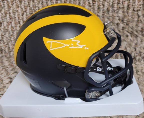 Devin Bush Autographed Signed Michigan Wolverines Speed Mini Helmet With COA - Autographs