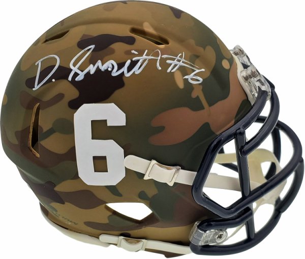 Devonta Smith Autographed Signed Alabama Crimson Tide Camo Speed Mini Helmet Beckett Beckett 