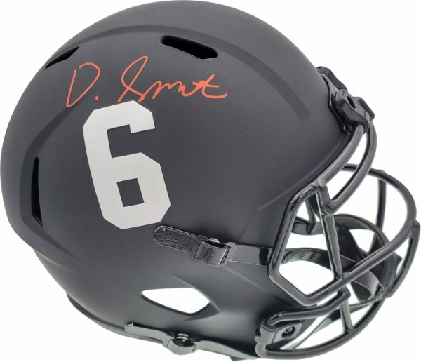 Devonta Smith Autographed Signed Alabama Crimson Tide Eclipse Black Full Size Replica Speed Helmet Beckett Beckett 
