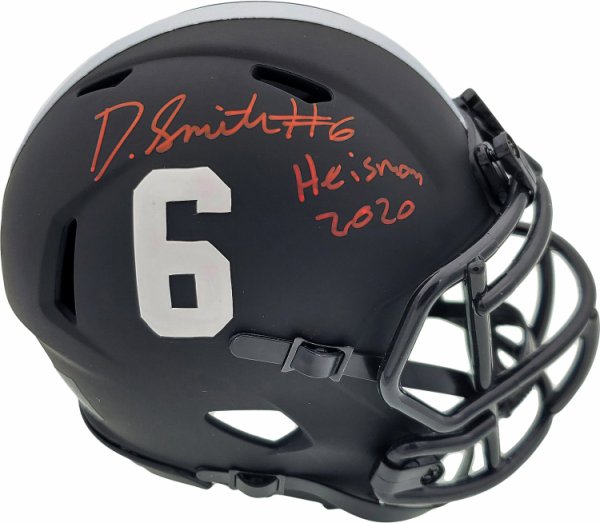 Devonta Smith Autographed Signed Alabama Crimson Tide Eclipse Black Speed Mini Helmet "Heisman 2020" Beckett Beckett 