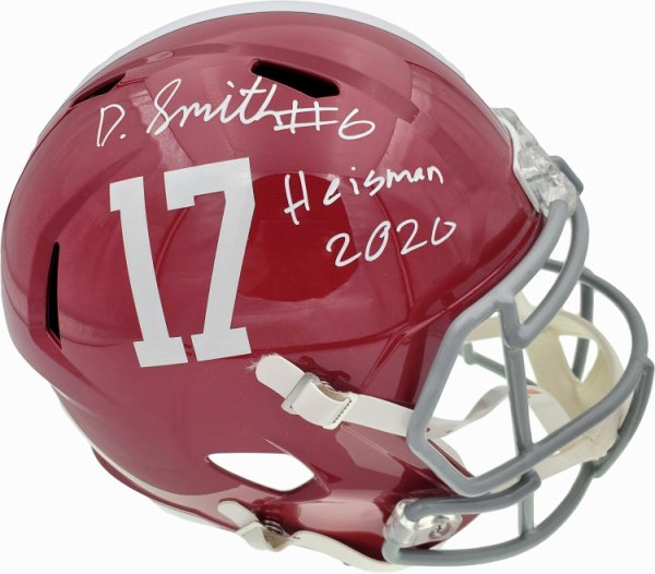 Devonta Smith Autographed Signed Alabama Crimson Tide Full Size Speed Replica Helmet "Heisman 2020" Beckett Beckett 