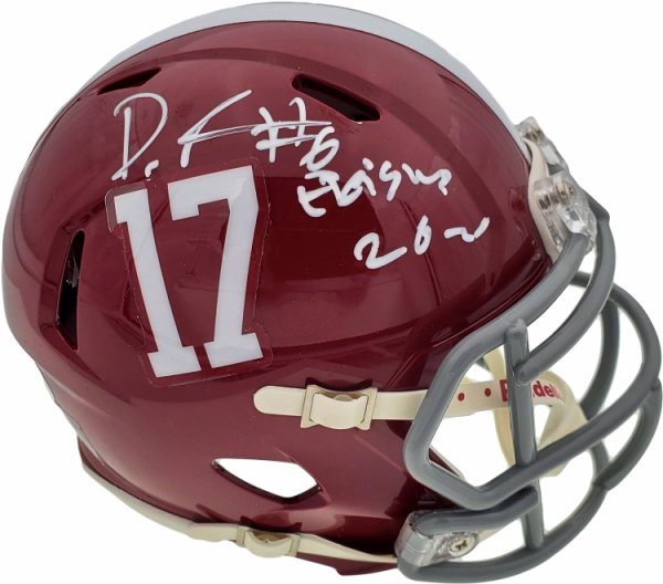 Devonta Smith Autographed Signed Alabama Crimson Tide Speed Mini Helmet "Heisman 2020" Beckett Beckett 