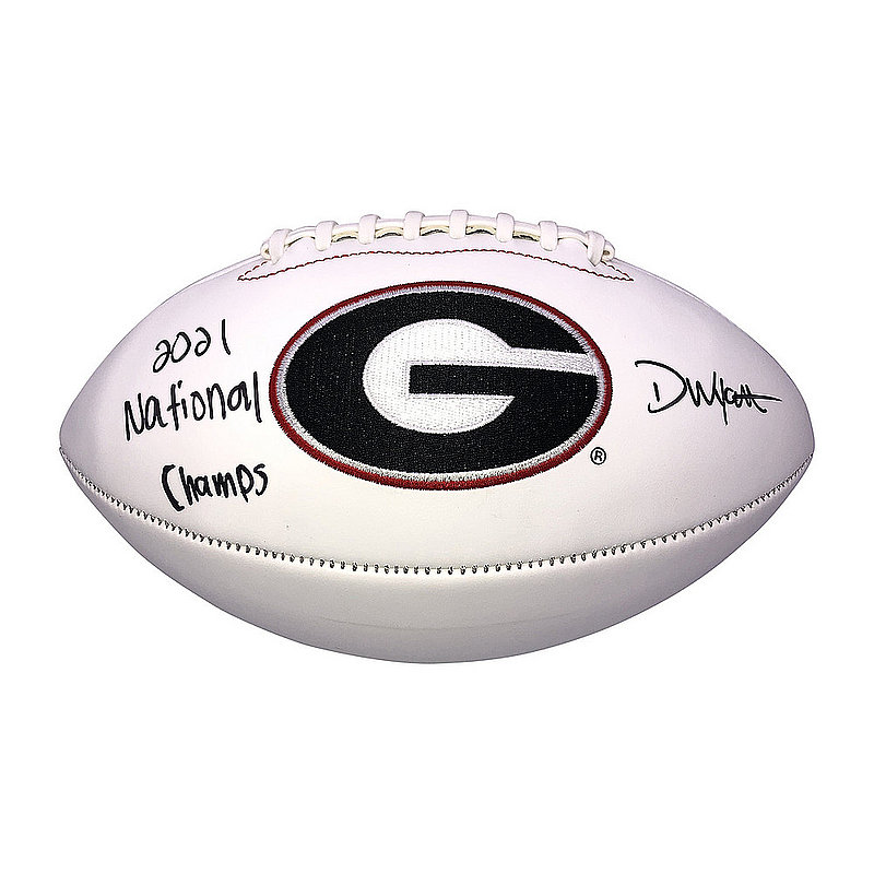 Devonte Wyatt Autographed Signed Georgia Bulldogs W/P Football w/2021 National Champs -BAS 