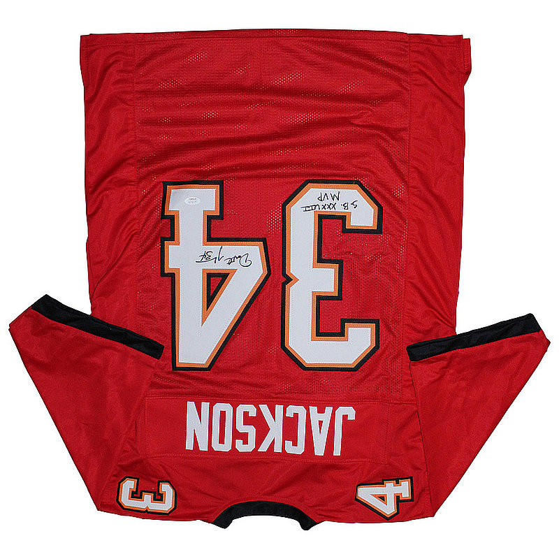 Dexter Jackson Autographed Signed Tampa Bay Buccaneers Red #34 Jersey with "SB MVP" Inscription - JSA 
