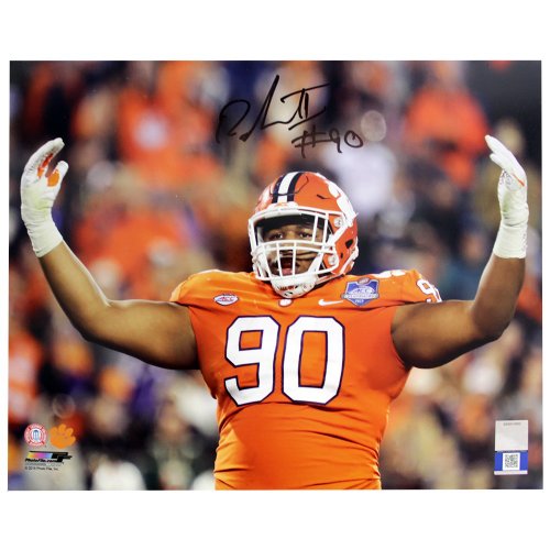 Dexter Lawrence Clemson Tigers Signed 8x10 Arms Raised Black Signature Certified Authentic