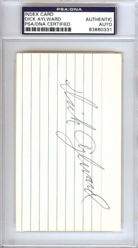 Dick Aylward Autographed 3X5 Index Card Cleveland Indians PSA/DNA