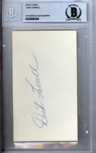 Dick "Turk" Farrell Autographed Signed 3X5 Index Card Philadelphia Phillies Beckett Beckett 