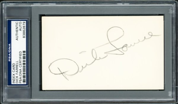 Dick Turk Farrell Autographed Signed 3X5 Index Card Philadelphia Phillies PSA/DNA 