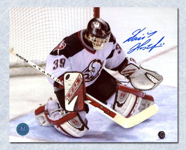 Dominik Hasek Autographed Signed Buffalo Sabres Goal Crease Puck Save 8x10 Photo
