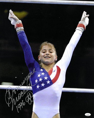 Dominique Moceanu Autographed Signed 1996 Team USA Atlanta Olympics Gymnastic 16x20 Photo w/ inscription- JSA (Gold Medal/Magnificent Seven) 