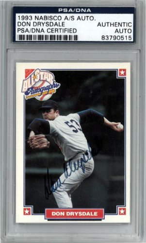 Don Drysdale Autographed Signed 1993 Nabisco All Star Auto Card- PSA Authentic Auto (Brooklyn/Los Angeles Dodgers) 