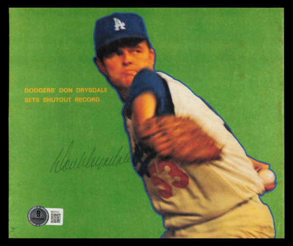 Don Drysdale Autographed Signed 7X8 Magazine Page Photo Los Angeles Dodgers Beckett Beckett Qr #Bm37510 