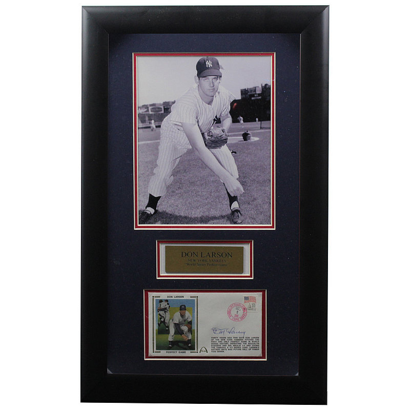 Perfect Game Yankees Autographed Framed Display: Larsen, Cone