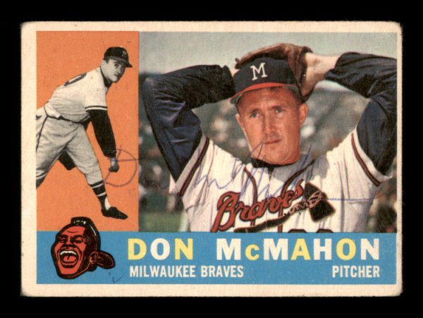 Don Mcmahon Autographed 1960 Topps Card #189 Milwaukee Braves #198705
