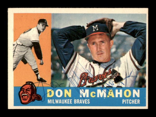 Don Mcmahon Autographed 1960 Topps Card #189 Milwaukee Braves #198706