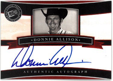 Donnie Allison signed 2005 Press Pass Legends Authentics NASCAR On Card Auto