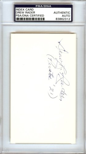 Drew "Lefty" Rader Autographed 3X5 Index Card Pittsburgh Pirates PSA/DNA