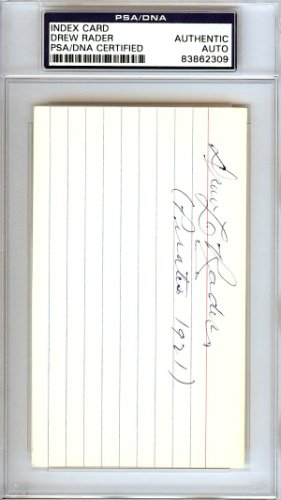 Drew "Lefty" Rader Autographed Signed 3X5 Index Card Pittsburgh Pirates PSA/DNA 