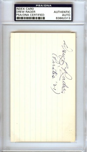 Drew "Lefty" Rader Autographed Signed 3X5 Index Card Pittsburgh Pirates PSA/DNA 