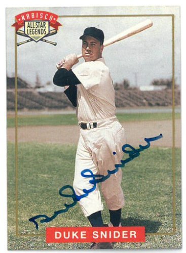 Duke Snider Autographed Signed 1994 Nabisco All-Star Legends Baseball On Card Auto- MLBPA COA (Brooklyn Dodgers) 