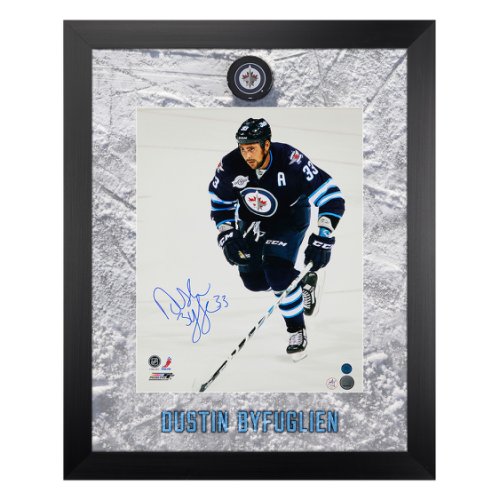 Dustin Byfuglien Autographed Signed Winnipeg Jets Etched Ice 26x32 Frame