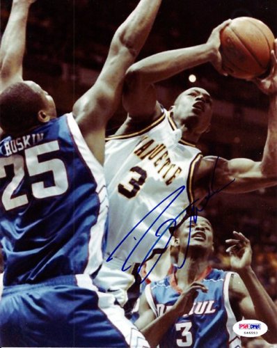 Dwyane Wade Autographed 8X10 Photo Marquette Golden Eagles PSA/DNA