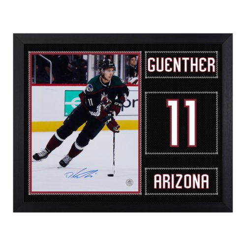 Dylan Guenther Autographed Signed Arizona Coyotes Uniform Graphic 19x23 Frame
