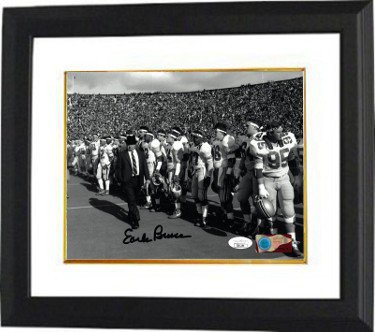 Earl Bruce Autographed Signed Ohio State Buckeyes NCAA B&W 8x10 Photo Custom Framing- JSA 