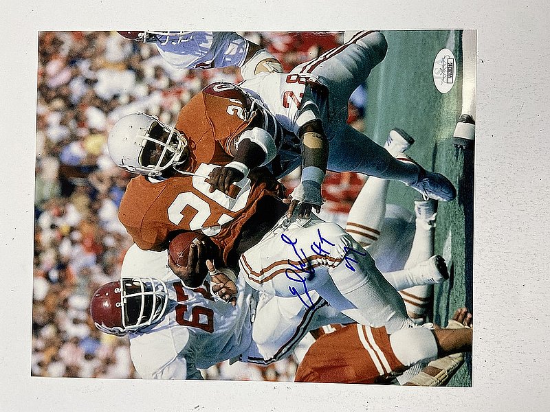 Earl Campbell Signed Houston Oilers White Jersey Running Action 8x10 Photo