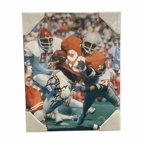 Earl Campbell Autographed Signed Texas Longhorns Red River Shot 16x20 Canvas w/HT 77 Ins-PSA 