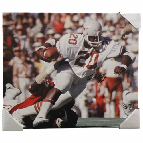Earl Campbell Signed Houston Oilers White Jersey Running Action 8x10 Photo