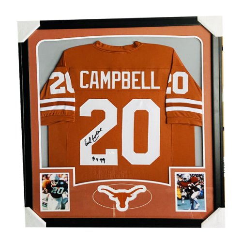 Earl Campbell Autographed Blue Oilers Jersey - Beautifully Matted and  Framed - Hand Signed By Earl Campbell and Certified Authentic by Auto JSA  COA 