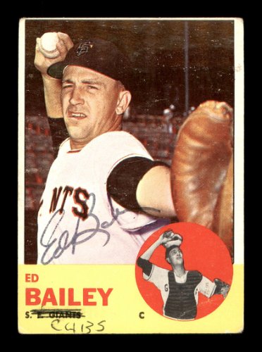 Ed Bailey Autographed 1963 Topps Card #368 San Francisco Giants #170146