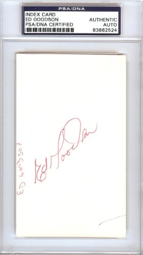 Ed Goodson Autographed Signed 3X5 Index Card Los Angeles Dodgers, San Francisco Giants PSA/DNA 